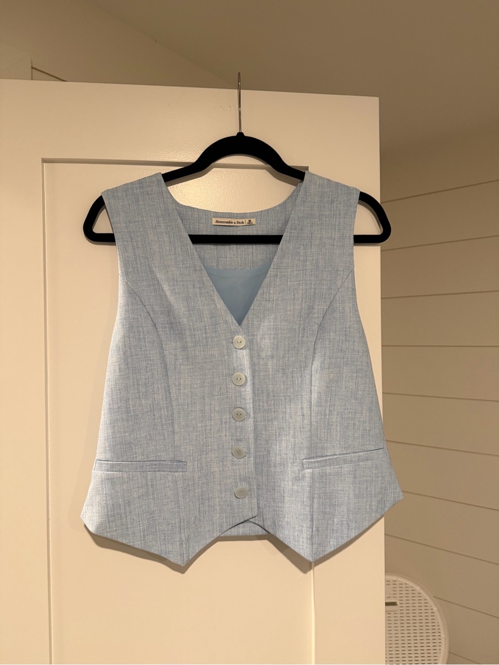Abercrombie & Fitch Light Blue Button-Front Vest